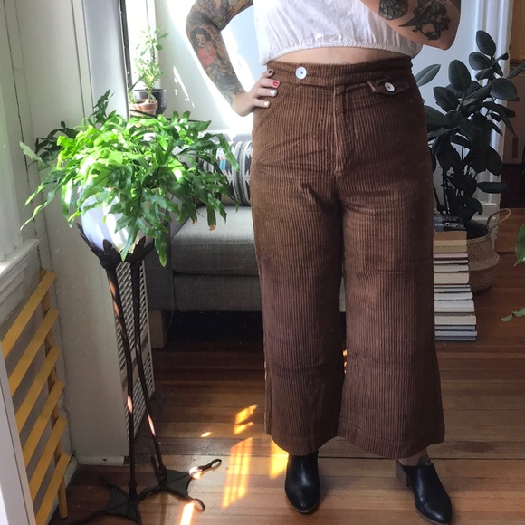 Zara Pants - Zara Corduroy Marine Culotte Pants 10